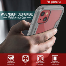 Load image into Gallery viewer, Punkcase iPhone 13 Ravenger Case Protective Military Grade Multilayer Cover [Grey]
