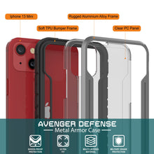 Load image into Gallery viewer, Punkcase iPhone 13 Mini Ravenger Case Protective Military Grade Multilayer Cover [Grey-Black]
