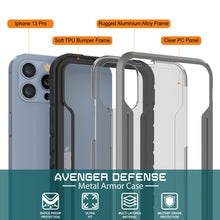 Load image into Gallery viewer, Punkcase iPhone 13 Pro Ravenger Case Protective Military Grade Multilayer Cover [Grey-Black]
