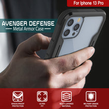 Load image into Gallery viewer, Punkcase iPhone 13 Pro Ravenger Case Protective Military Grade Multilayer Cover [Black]
