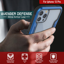 Load image into Gallery viewer, Punkcase iPhone 13 Pro Ravenger Case Protective Military Grade Multilayer Cover [Navy Blue]
