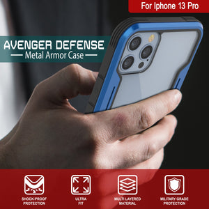 Punkcase iPhone 13 Pro Ravenger Case Protective Military Grade Multilayer Cover [Navy Blue]