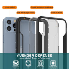Load image into Gallery viewer, Punkcase iPhone 13 Pro Ravenger Case Protective Military Grade Multilayer Cover [Black]
