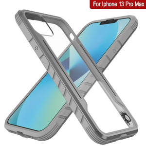 Punkcase iPhone 13 Pro Max Ravenger Case Protective Military Grade Multilayer Cover [Grey]