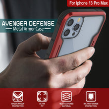 Load image into Gallery viewer, Punkcase iPhone 13 Pro Max Ravenger Case Protective Military Grade Multilayer Cover [Red]
