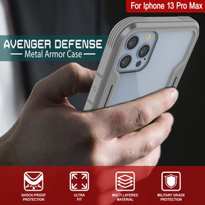 Punkcase iPhone 13 Pro Max Ravenger Case Protective Military Grade Multilayer Cover [Grey]