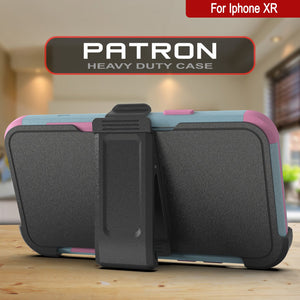 Punkcase for iPhone XR Belt Clip Multilayer Holster Case [Patron Series] [Mint-Pink]