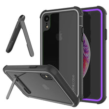 Load image into Gallery viewer, PunkCase iPhone XR Case, [Spartan Series] Clear Rugged Heavy Duty Cover W/Built in Screen Protector [Purple]
