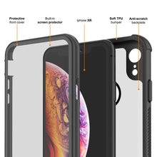 Load image into Gallery viewer, PunkCase iPhone XR Case, [Spartan Series] Clear Rugged Heavy Duty Cover W/Built in Screen Protector [Black]
