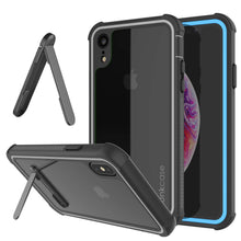Load image into Gallery viewer, PunkCase iPhone XR Case, [Spartan Series] Clear Rugged Heavy Duty Cover W/Built in Screen Protector [Light-Blue]
