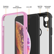 Load image into Gallery viewer, PunkCase iPhone XR Case, [Spartan Series] Clear Rugged Heavy Duty Cover W/Built in Screen Protector [Pink]
