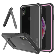 Load image into Gallery viewer, PunkCase iPhone XR Case, [Spartan Series] Clear Rugged Heavy Duty Cover W/Built in Screen Protector [Pink]
