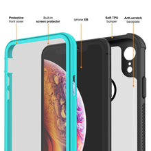 Load image into Gallery viewer, PunkCase iPhone XR Case, [Spartan Series] Clear Rugged Heavy Duty Cover W/Built in Screen Protector [Teal]
