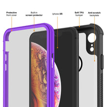 Load image into Gallery viewer, PunkCase iPhone XR Case, [Spartan Series] Clear Rugged Heavy Duty Cover W/Built in Screen Protector [Purple]

