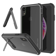 Load image into Gallery viewer, PunkCase iPhone XR Case, [Spartan Series] Clear Rugged Heavy Duty Cover W/Built in Screen Protector [Black]
