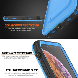 iPhone XR Waterproof Case, Punkcase [KickStud Series] Armor Cover [Light-Blue]