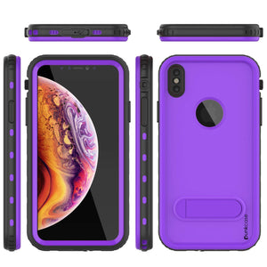 iPhone XR Waterproof Case, Punkcase [KickStud Series] Armor Cover [Purple]