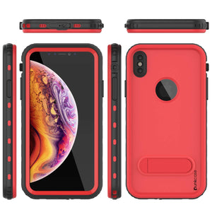 iPhone XR Waterproof Case, Punkcase [KickStud Series] Armor Cover [Red]