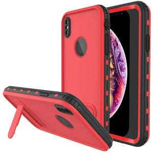 iPhone XR Waterproof Case, Punkcase [KickStud Series] Armor Cover [Red]