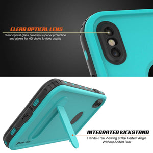 iPhone XR Waterproof Case, Punkcase [KickStud Series] Armor Cover [Teal]