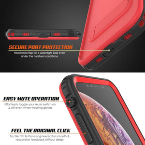 iPhone XR Waterproof Case, Punkcase [KickStud Series] Armor Cover [Red]