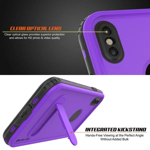 iPhone XR Waterproof Case, Punkcase [KickStud Series] Armor Cover [Purple]