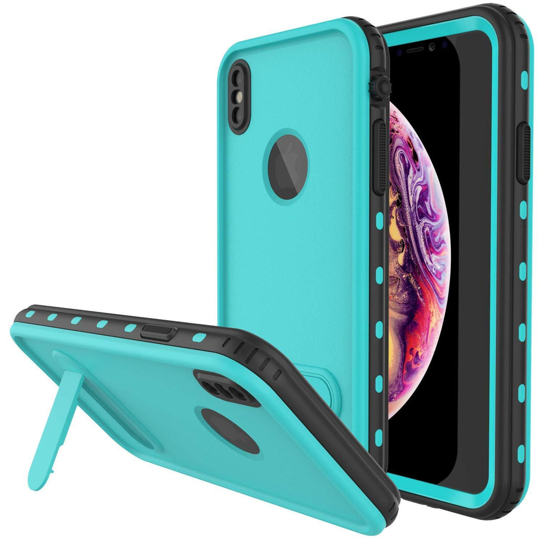 iPhone XR Waterproof Case, Punkcase [KickStud Series] Armor Cover [Teal]