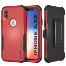Load image into Gallery viewer, Punkcase for iPhone X Belt Clip Multilayer Holster Case [Patron Series] [Red-Black]
