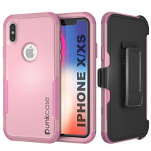 Load image into Gallery viewer, Punkcase for iPhone XS Belt Clip Multilayer Holster Case [Patron Series] [Pink]
