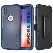 Load image into Gallery viewer, Punkcase for iPhone X Belt Clip Multilayer Holster Case [Patron Series] [Navy]
