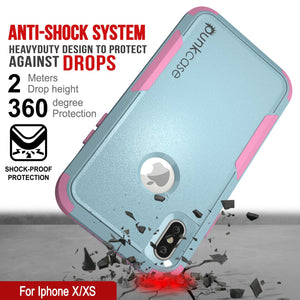 Punkcase for iPhone XS Belt Clip Multilayer Holster Case [Patron Series] [Mint-Pink]