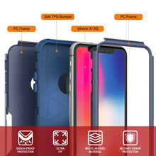 Load image into Gallery viewer, Punkcase for iPhone X Belt Clip Multilayer Holster Case [Patron Series] [Navy]
