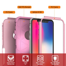 Load image into Gallery viewer, Punkcase for iPhone XS Belt Clip Multilayer Holster Case [Patron Series] [Pink]
