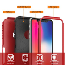 Load image into Gallery viewer, Punkcase for iPhone X Belt Clip Multilayer Holster Case [Patron Series] [Red-Black]
