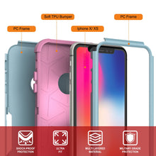 Load image into Gallery viewer, Punkcase for iPhone XS Belt Clip Multilayer Holster Case [Patron Series] [Mint-Pink]

