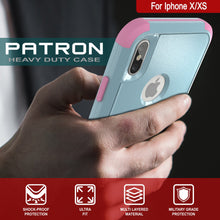 Load image into Gallery viewer, Punkcase for iPhone XS Belt Clip Multilayer Holster Case [Patron Series] [Mint-Pink]
