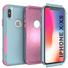 Load image into Gallery viewer, Punkcase for iPhone XS Belt Clip Multilayer Holster Case [Patron Series] [Mint-Pink]
