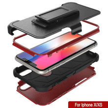 Load image into Gallery viewer, Punkcase for iPhone X Belt Clip Multilayer Holster Case [Patron Series] [Red-Black]
