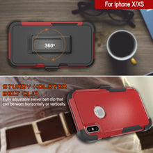 Load image into Gallery viewer, Punkcase for iPhone X Belt Clip Multilayer Holster Case [Patron Series] [Red-Black]
