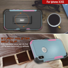 Load image into Gallery viewer, Punkcase for iPhone XS Belt Clip Multilayer Holster Case [Patron Series] [Mint-Pink]
