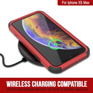 Punkcase for iPhone XS Max Belt Clip Multilayer Holster Case [Patron Series] [Red-Black]