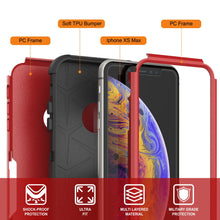 Load image into Gallery viewer, Punkcase for iPhone XS Max Belt Clip Multilayer Holster Case [Patron Series] [Red-Black]
