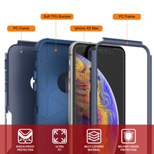 Load image into Gallery viewer, Punkcase for iPhone XS Max Belt Clip Multilayer Holster Case [Patron Series] [Navy]

