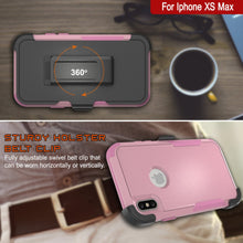 Load image into Gallery viewer, Punkcase for iPhone XS Max Belt Clip Multilayer Holster Case [Patron Series] [Pink]
