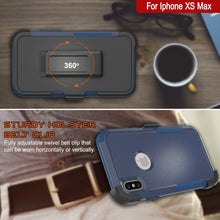 Load image into Gallery viewer, Punkcase for iPhone XS Max Belt Clip Multilayer Holster Case [Patron Series] [Navy]
