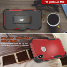 Load image into Gallery viewer, Punkcase for iPhone XS Max Belt Clip Multilayer Holster Case [Patron Series] [Red-Black]
