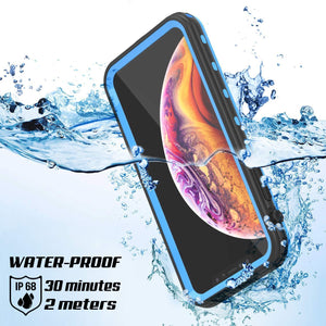 iPhone XS Max Waterproof Case, Punkcase [KickStud Series] Armor Cover [Light-Blue]