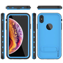 Load image into Gallery viewer, iPhone XS Max Waterproof Case, Punkcase [KickStud Series] Armor Cover [Light-Blue]
