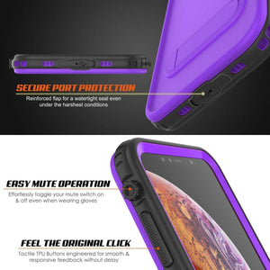 iPhone XS Max Waterproof Case, Punkcase [KickStud Series] Armor Cover [Purple]