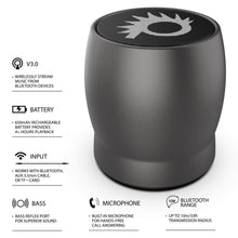 Load image into Gallery viewer, Punkcase ROCKER Portable Wireless Bluetooth Speaker for iPhone/Android [Metallic Grey]
